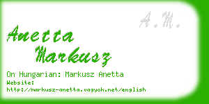 anetta markusz business card